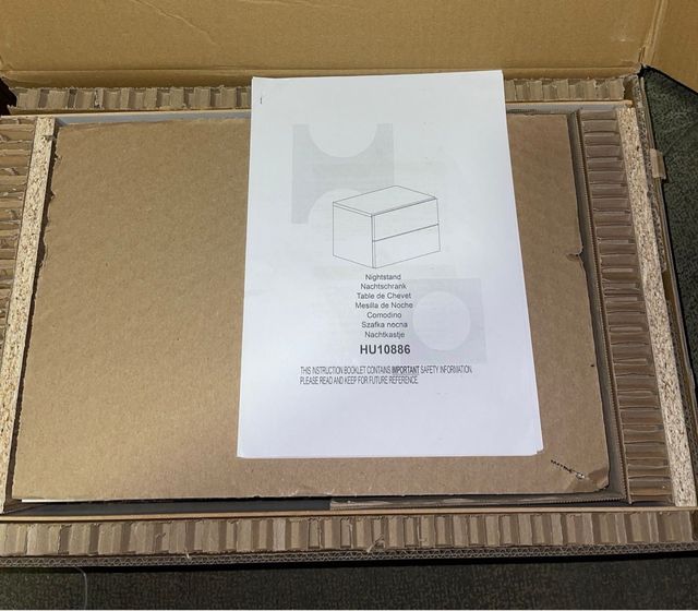 Comodino bianco flottante - 2 cassetti