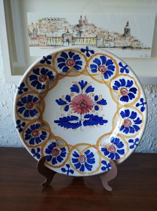 Plato porcelana azul y blanco