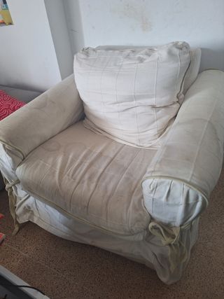 Butaca beige de tela