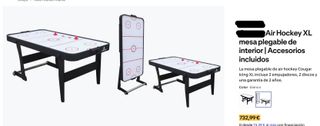 Mesa Air Hockey Plegable con Ruedas