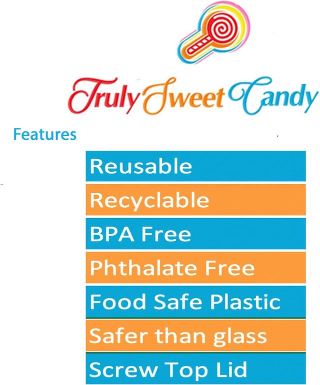 7 Tarros dulces plásticos transparentes...