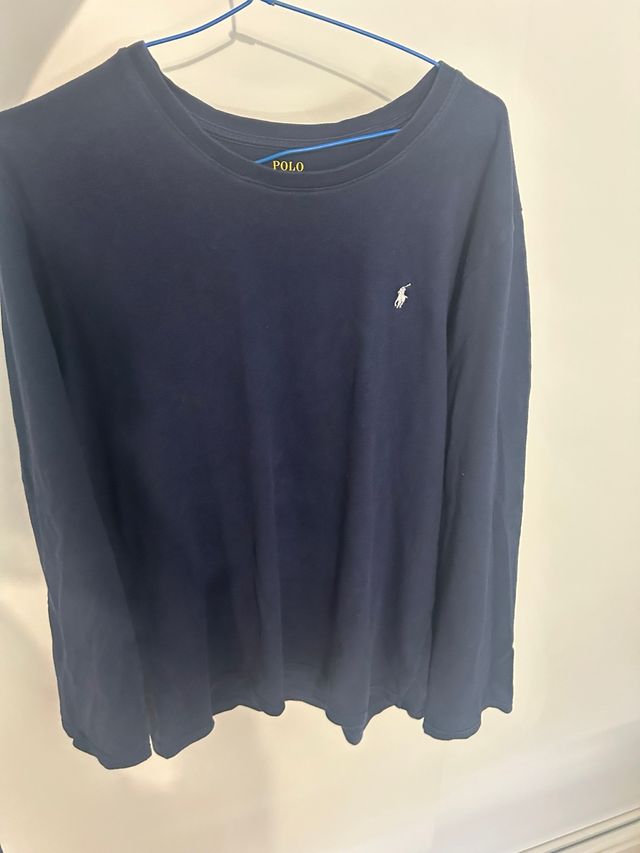 Camiseta Polo manga larga azul