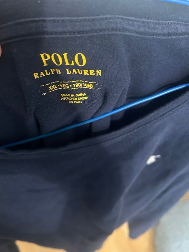 Camiseta Polo manga larga azul