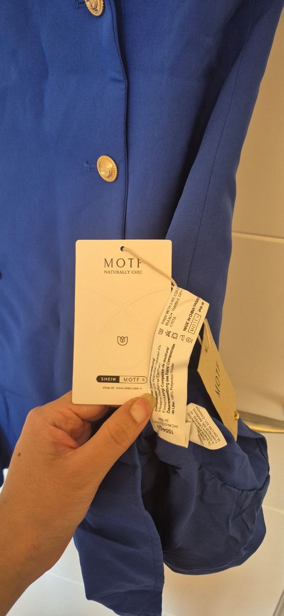 Vestido blazer azul marino - S