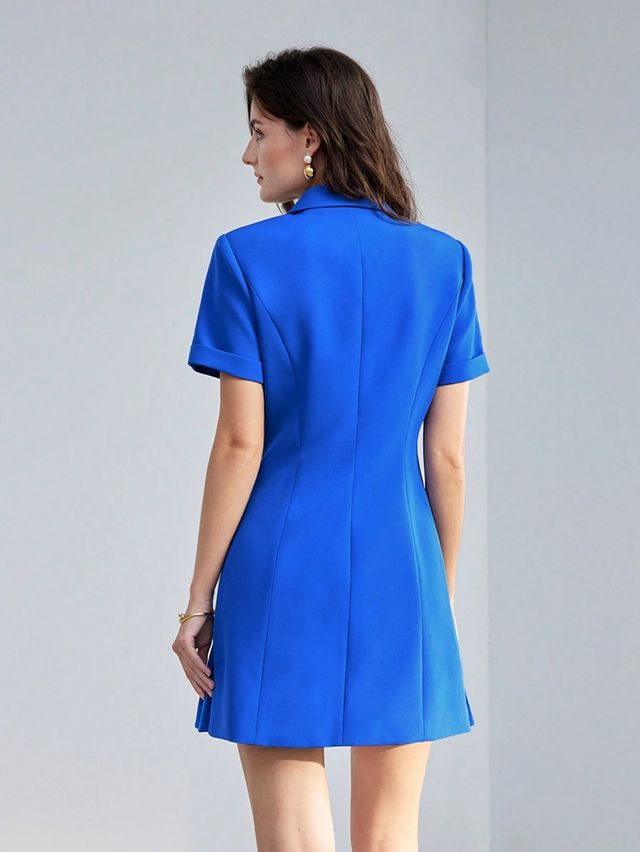 Vestido blazer azul marino - S