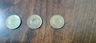 3 Monedas 1 Peseta Franco (1966)