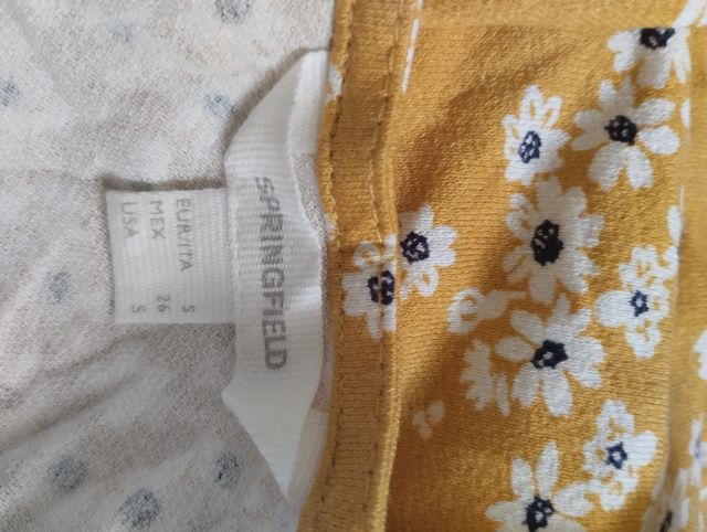 Vestido Springfield mostaza flores