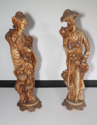 2 figuras resina arte oriental