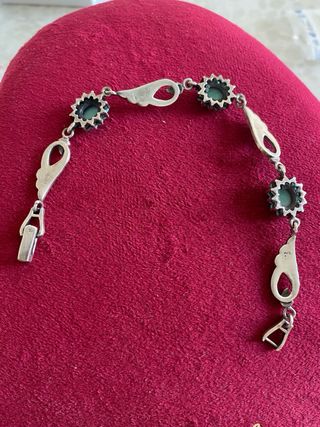 Bracciale vintage in plata,marcasite e turchesi