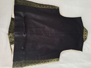 Chaleco baturro terciopelo verde y negro