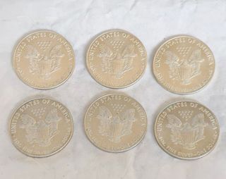 6 Monedas Plata Libertad Onza America