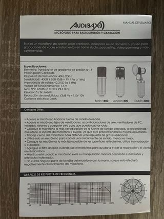 Micrófono Audibax de estudio con trípode