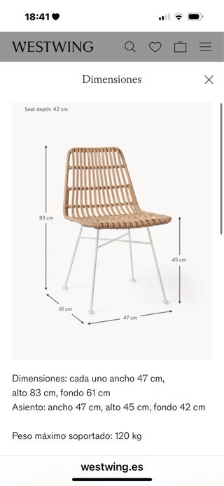 4 Sillas Comedor ratan sintético 