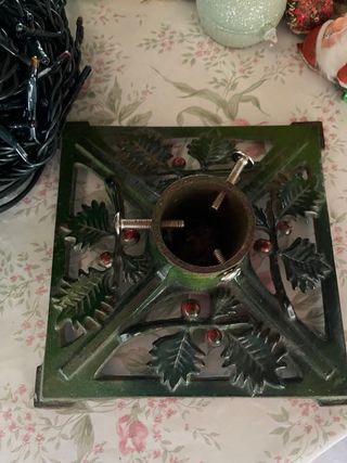 Base labrada y adornos arbol de Navidad años 60! 