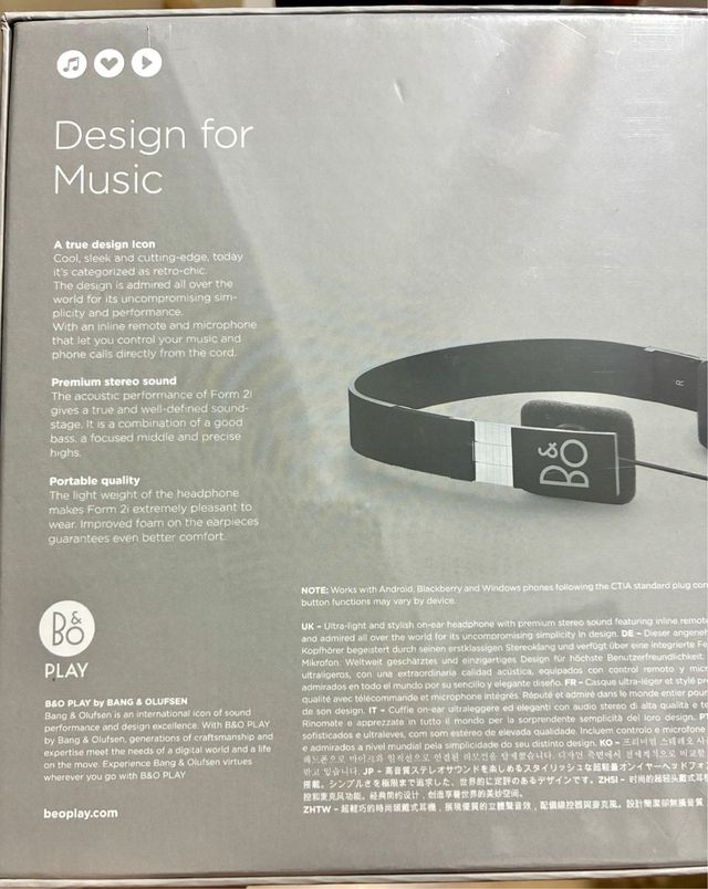 Cascos Bang & Olufsen Form 2i Precintados