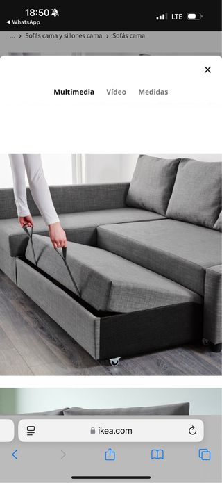 Sofá cama IKEA FRIHETEN - azul