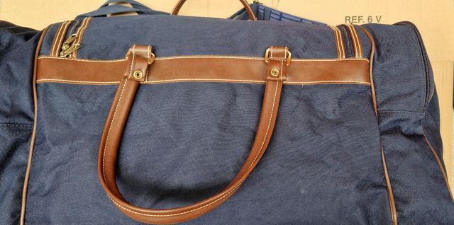 Bolsa viaje azul marino-marrón