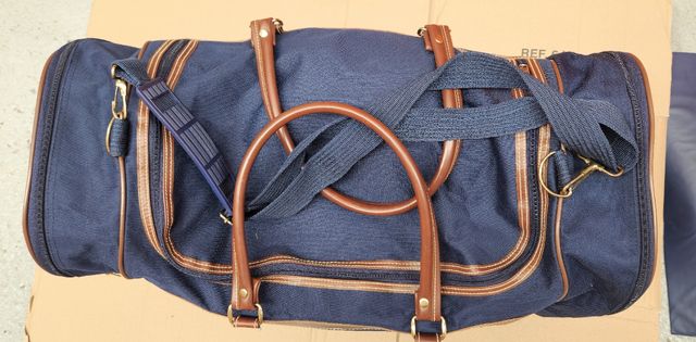 Bolsa viaje azul marino-marrón
