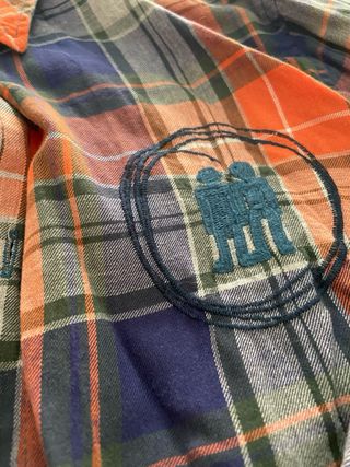 Camisa Desigual cuadros naranja