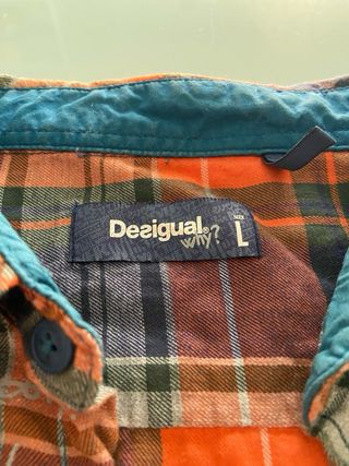 Camisa Desigual cuadros naranja