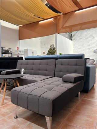 Sofá Chaiselongue Gris - Cama ¡Barato! 