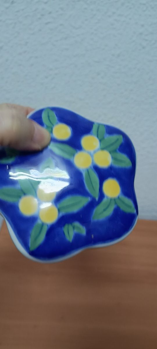 Joyero cerámico vintage azul