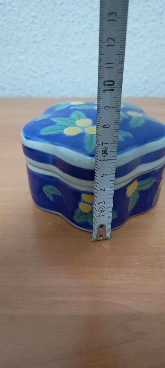 Joyero cerámico vintage azul