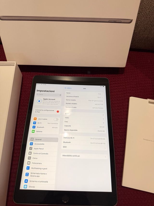 iPad 9a Gen (2021) 64GB Grigio
