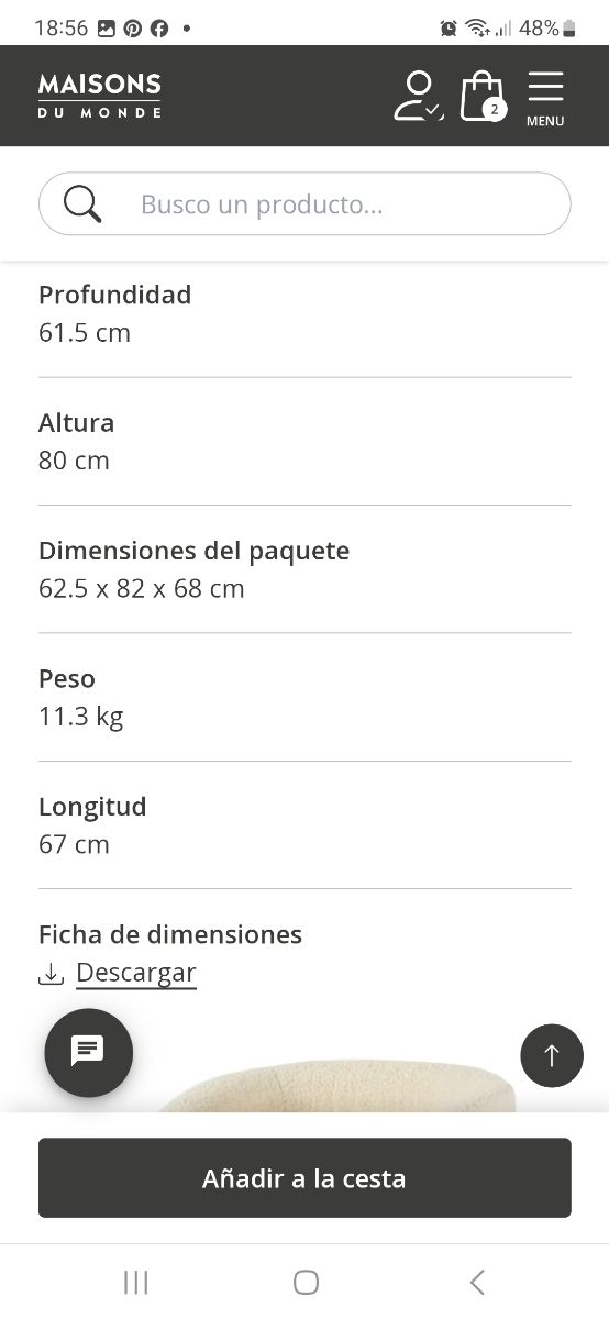 Sillón Maisons du Monde beige