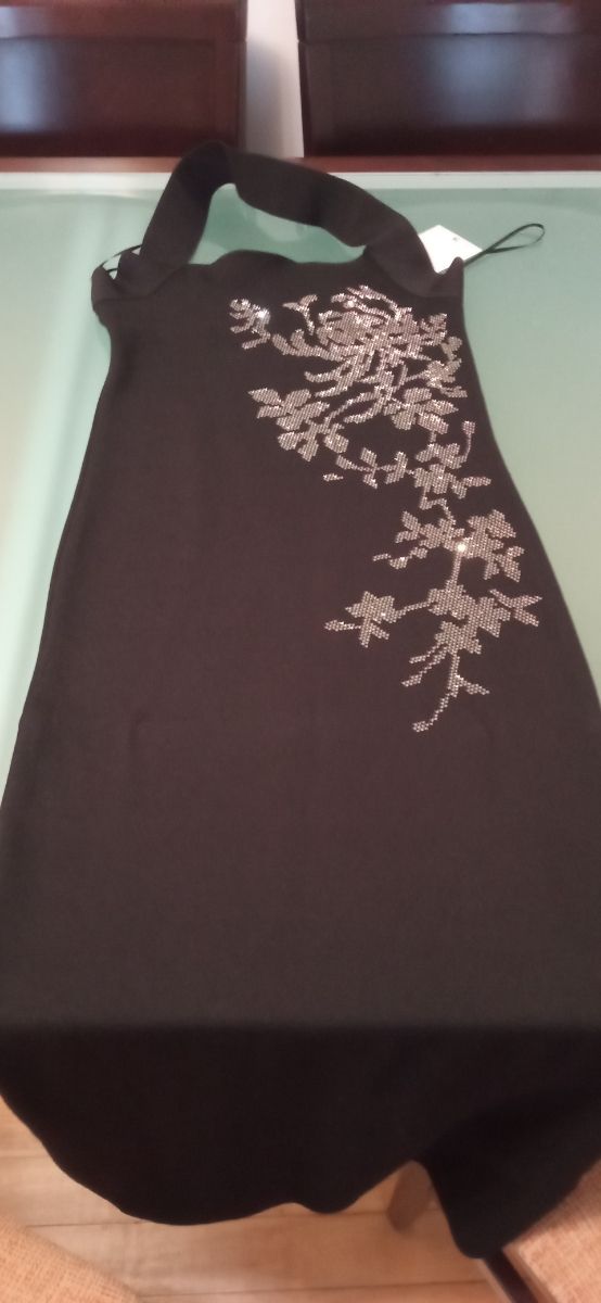 Vestido negro pedreria - Talla S