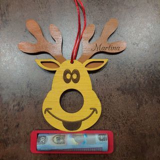 Adorno Reno Navidad aguinaldo - Madera