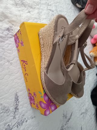 Sandalias cuña Rosa Cano Taupe nº41