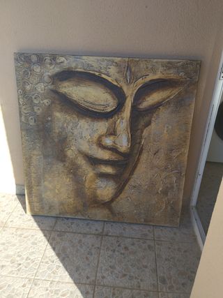 Cuadro Buda 100x100cm - Dorado