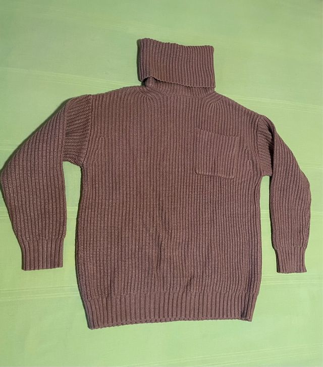 Jersey cuello alto marrón - Talla M