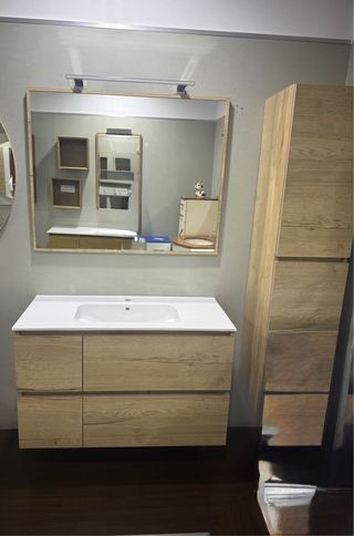 Mueble baño 100cm, 4 cajones roble plus 