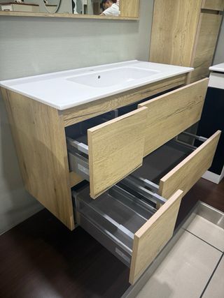 Mueble baño 100cm, 4 cajones roble plus 
