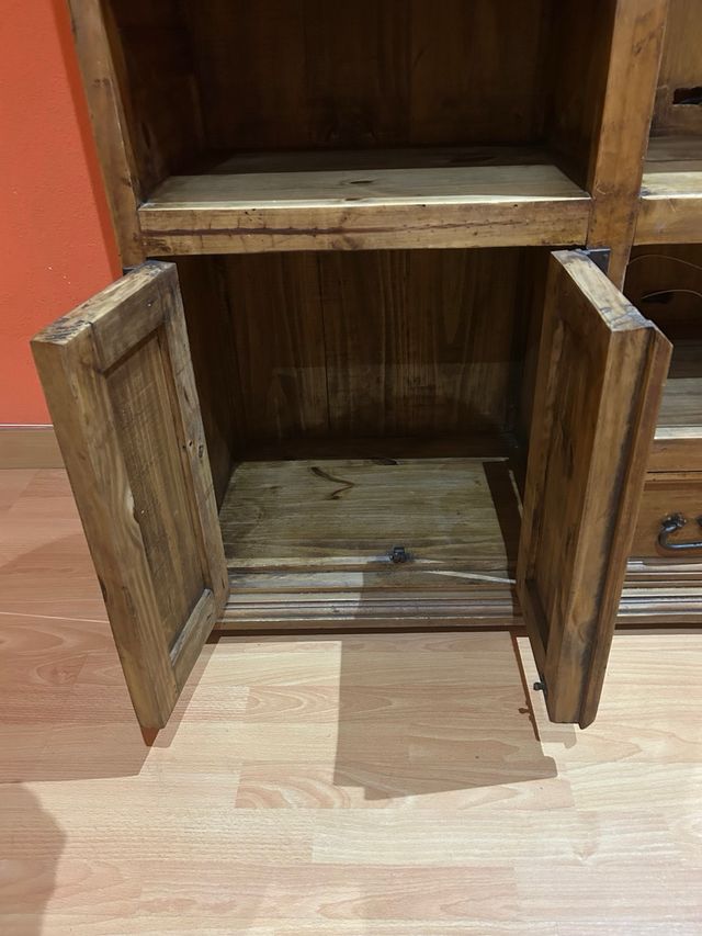 Mueble TV madera estilo mexicano