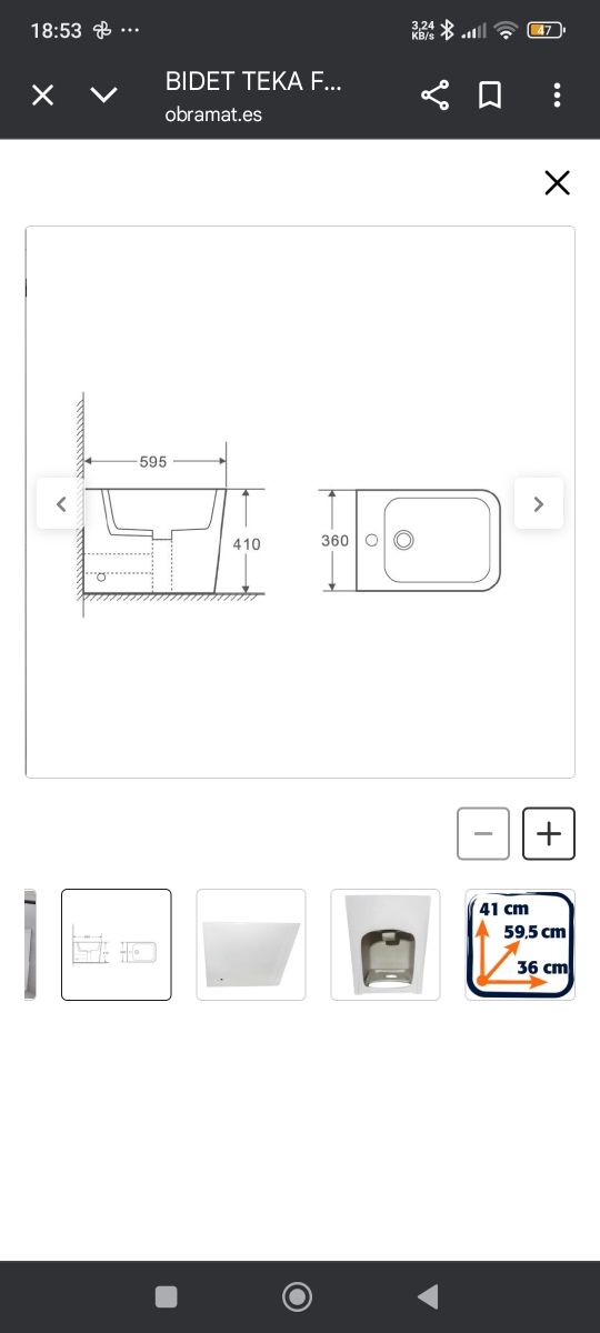 Bidet Teka Formentera - porcelana blanco