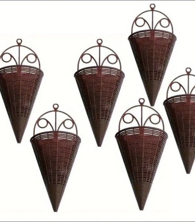 6 Macetas colgantes marrones