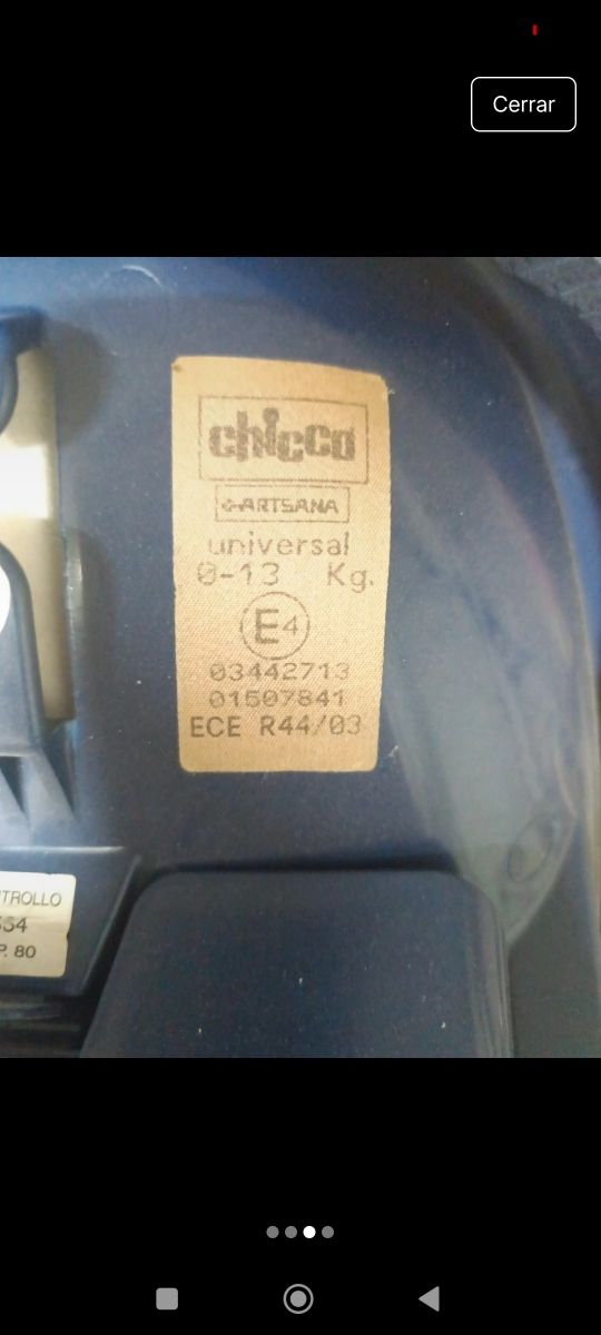 Silla coche bebé Chicco