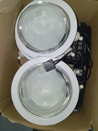 4 Focos techo blancos - metal y cristal
