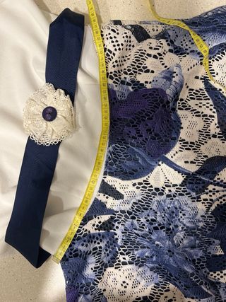 Vestido fiesta mujer talla 40 - Azul y blanco