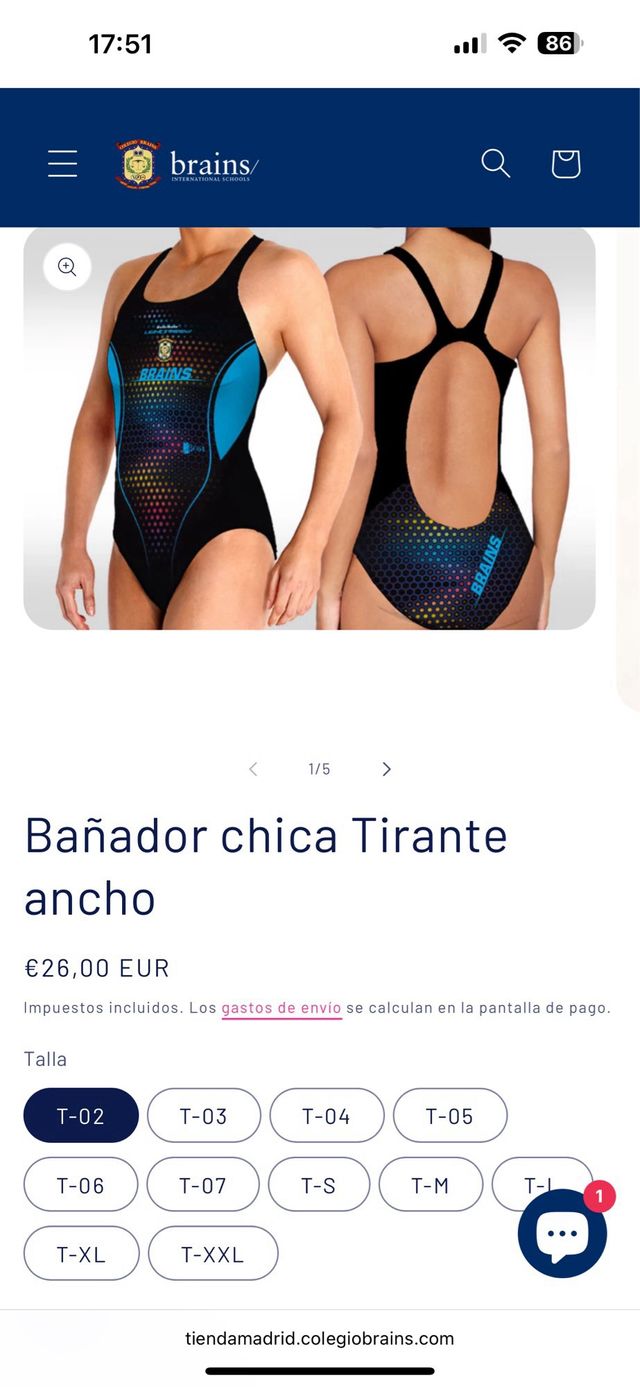 Bañador Brains International School - Talla S