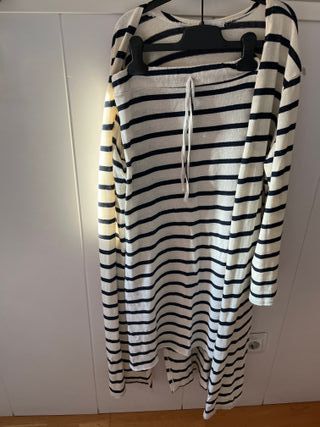Conjunto rayas marino-blanco