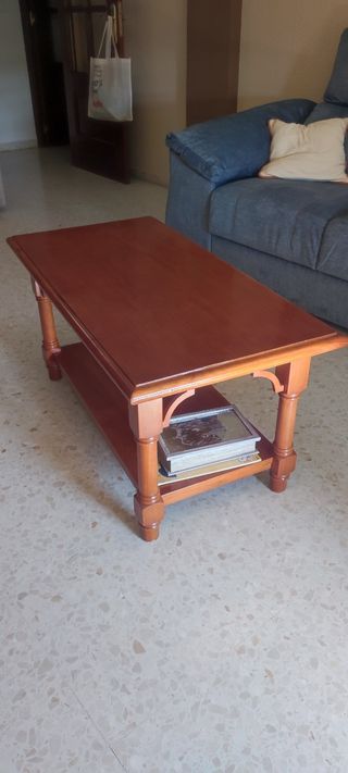 Mesa centro madera maciza marrón