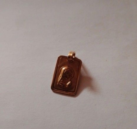 2 Colgantes Virgen Niña Oro