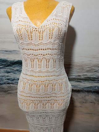 Vestido crochet blanco playa