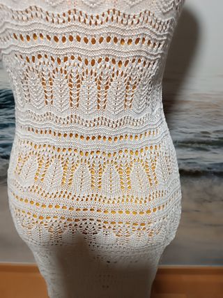 Vestido crochet blanco playa