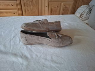 Zapatos ante beige niño -talla 38