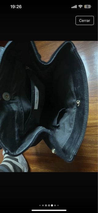 Mochila negra ante y piel